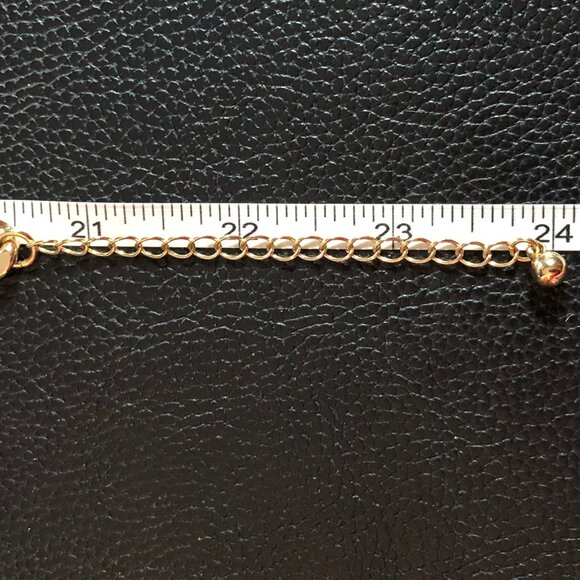 Gold AB Rhinestone Heart Necklace Cuban Link Chain Bracelet Set + 2 Earrings - Picture 9 of 13